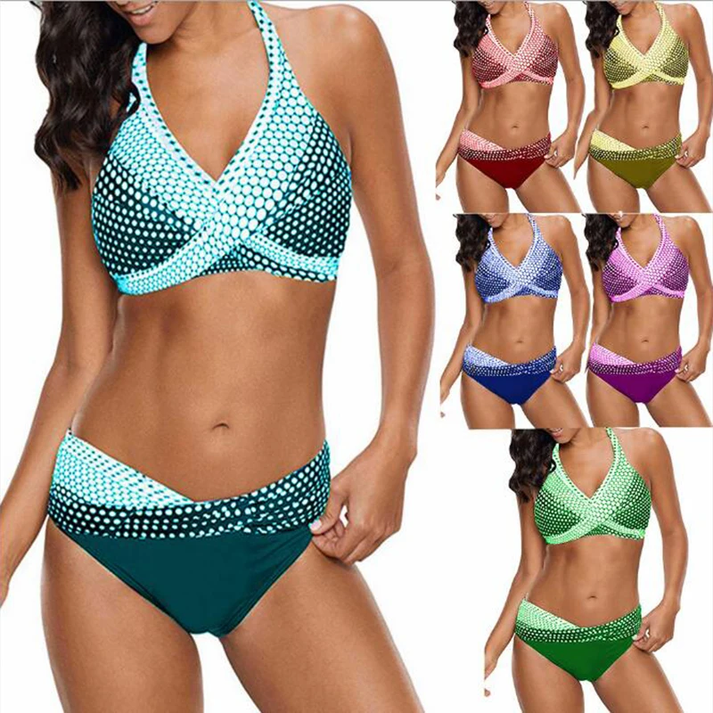 

2019 New multi-size multi-color bikini slim slimming no steel ring large size swimsuit 7 colors S M L XL 2XL 3XL 4XL 5XL