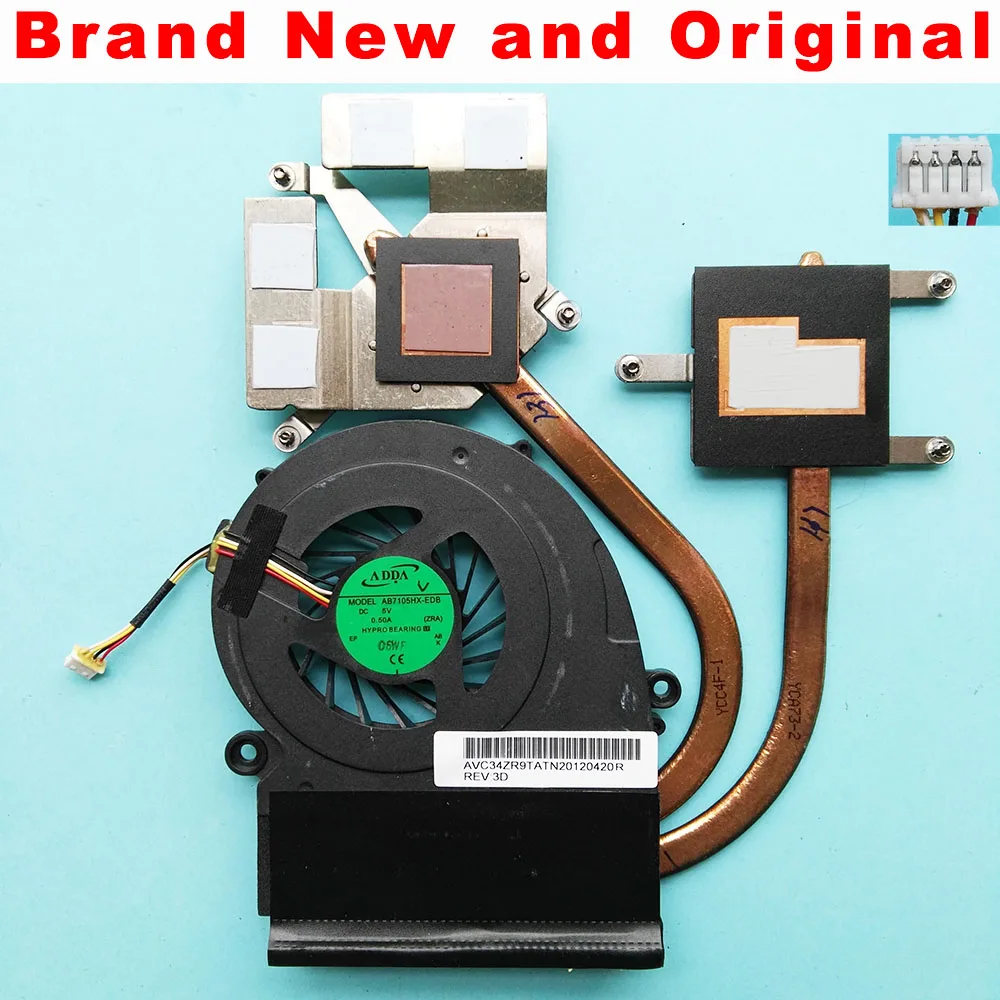 

New radiator for Acer Travelmate 8572 8572Z TM8572 laptop heatsink cpu cooling fan AB7105HX-EDB ZRA DFS531005MC0T 34ZR9TATN20