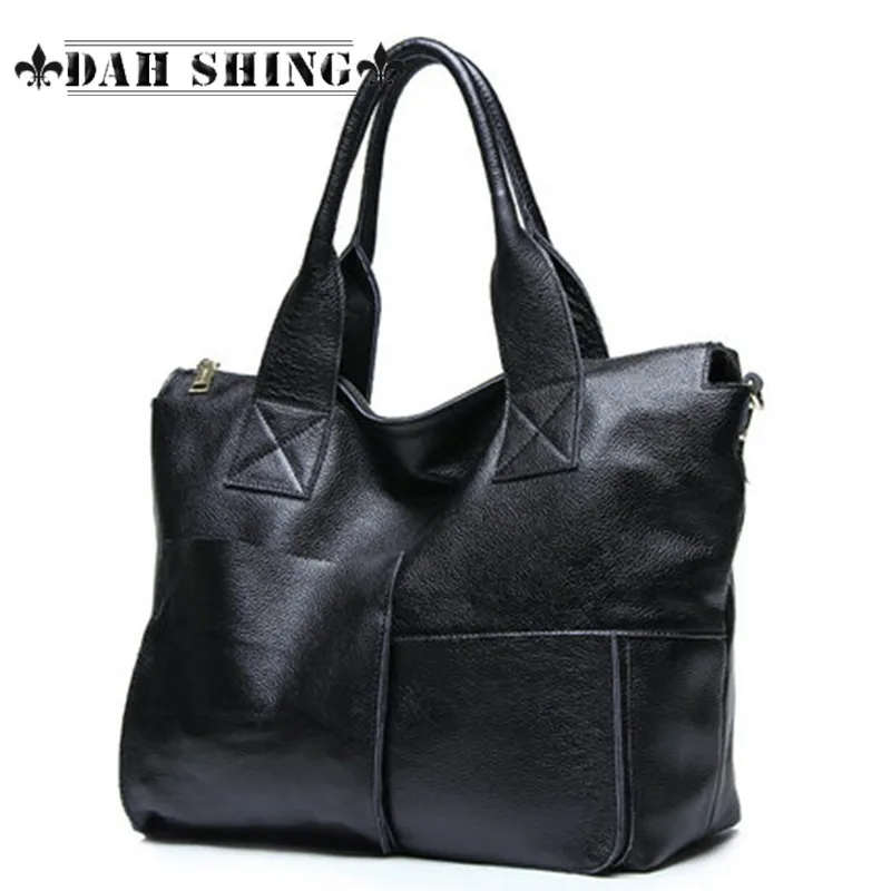 

Fashion solid colors women's genuine leather handbag large women messenger bag simple casual style shoulder bag