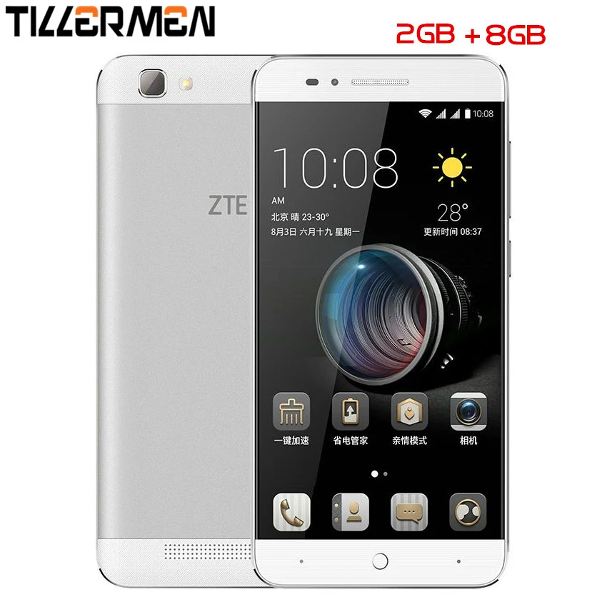 Чехол в подарок zte BA610T MTK6735P четырехъядерный телефон Android 5,1 2G ram 8G rom 8MP 4000mAh Dual SIM 8MP OTG telefone