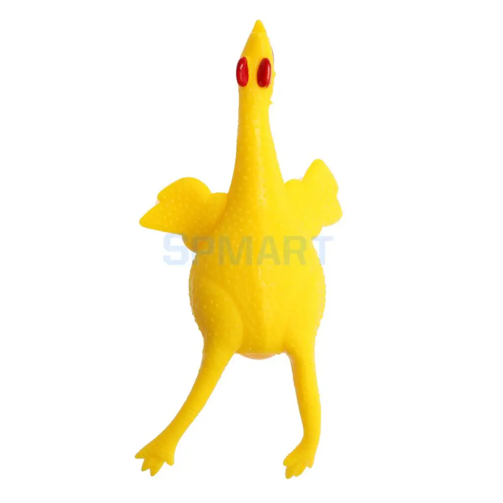 Soft Rubber Squeezing Plucked Chicken Laying Egg Tricky Toy Novelty