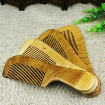 

250 PCS Customized Hair Comb Engraved Your Logo Natural Peach Wood Wooden Combs Anti-Static Beard Comb Pocket Comb 18.0*5.5*1.3
