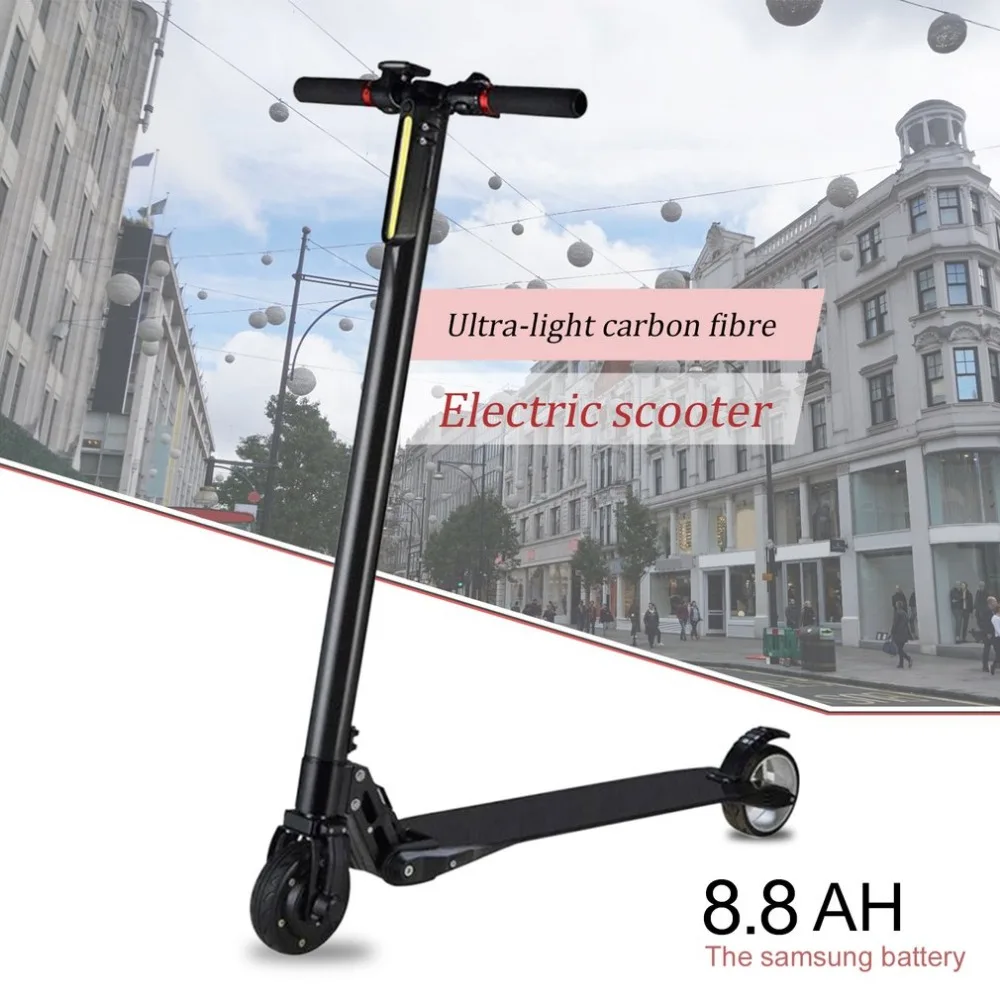 Ultra Light Carbon Fiber Portable Foldable font b Electric b font Scooter With Two Wheels Fast
