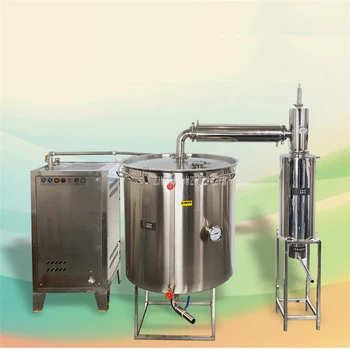 

400L Double Cooler Large Wine Brewing Equipment With Steam Generator Liquor Distillation Commercial Wine Making Machine