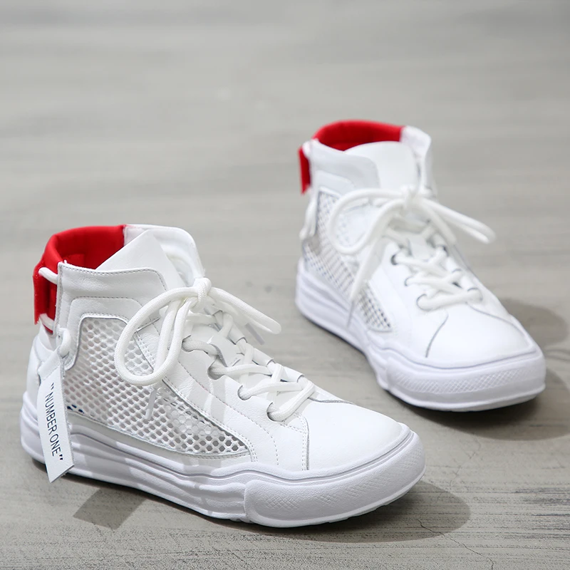 

High-Top Women's Shoes Hollow Mesh Stitching Fashion Sports Leisure Shoes Summer New Comfortable Breathable Women's flat Sandals