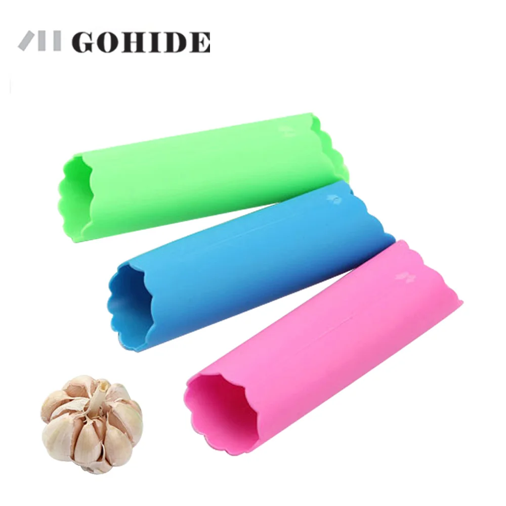 

GUHD 1Pcs Magic Silicone Garlic Peeler Peel Hand Operated Kitchen Tools Practical Utility Gadget Garlic Stripper Tube Peeling