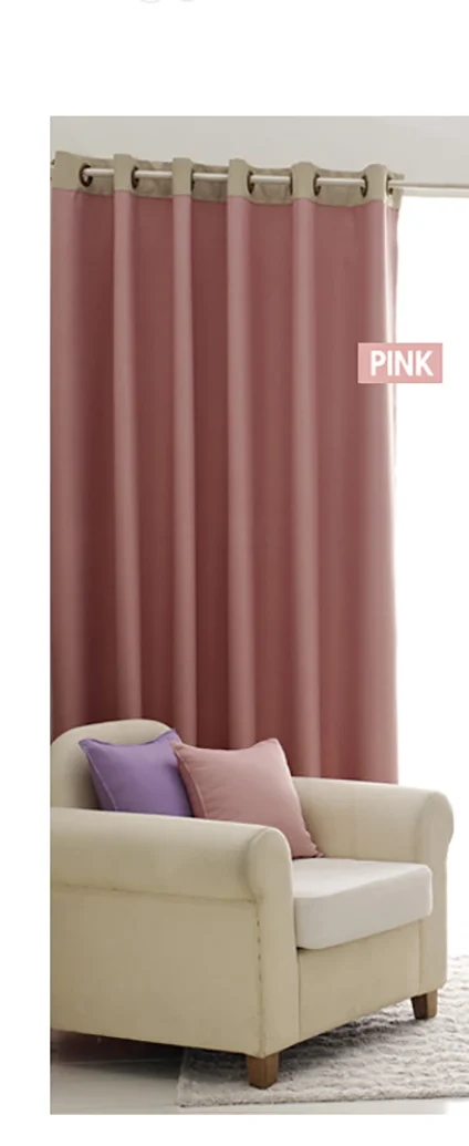 Шторы для спальни гостиной окна обеденный простой и чистый экологический затемненный Европейский Тюль сплошной цвет - Цвет: PINK