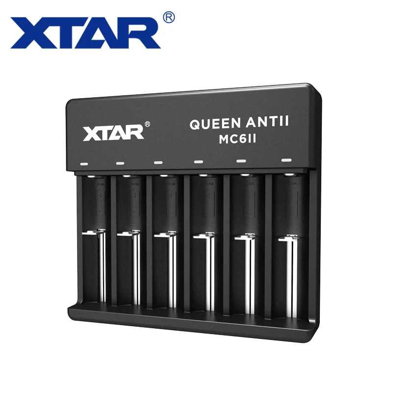 XTAR MC серии MC1 MC2 MC2 плюс MC4 MC6 MC6II Зарядное устройство USB кабель портативный аккумулятор Зарядное устройство для 10440 14500 18650 26650 - Цвет: MC6II