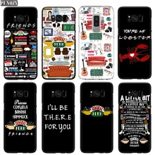 PUNQZY Friends ТВ шоу центральный PERK чехол для телефона для S10 S8 S9 Plus A50 A70 A30 S10E S7 супер кавычки Мягкий ТПУ Черный силиконовый чехол