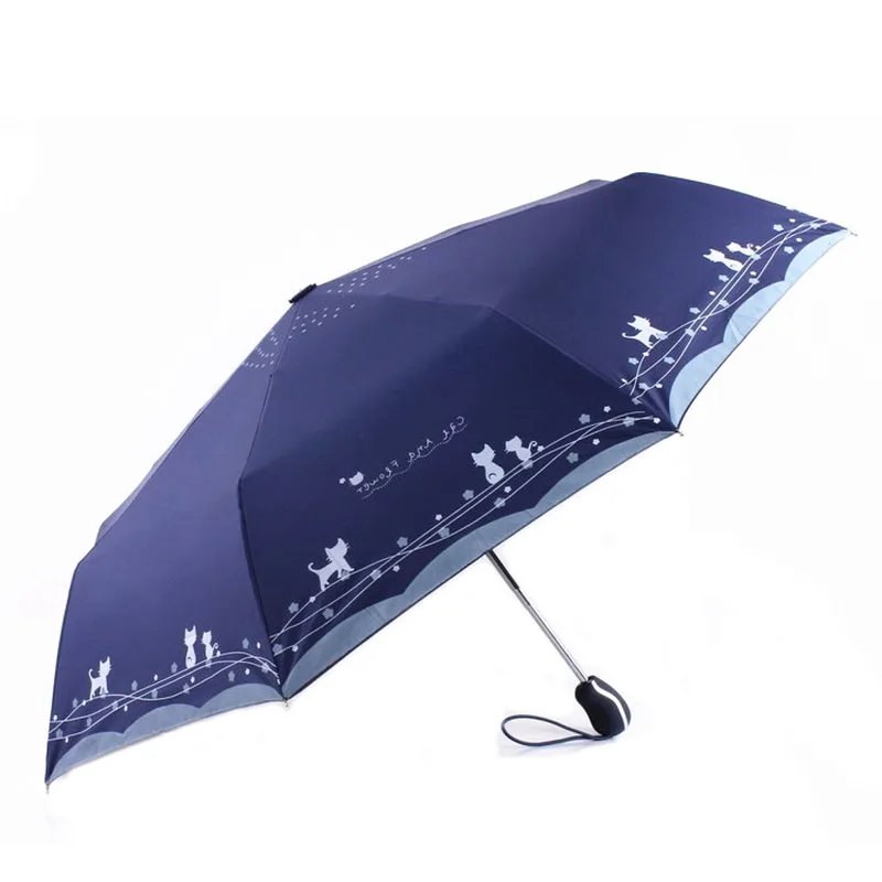 Guarda-chuva Feminino Criativo Gato Bonito Menina Revestimento