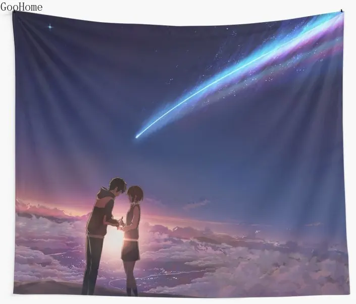 

Kimi no na wa Your name Anime Wall Tapestry Cover Beach Towel Throw Blanket Picnic Yoga Mat Home Decoration