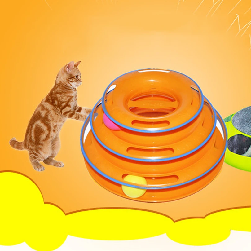 New Funny Cat toys 25*14*16cm Cat Toys Intelligence Triple Play Disc