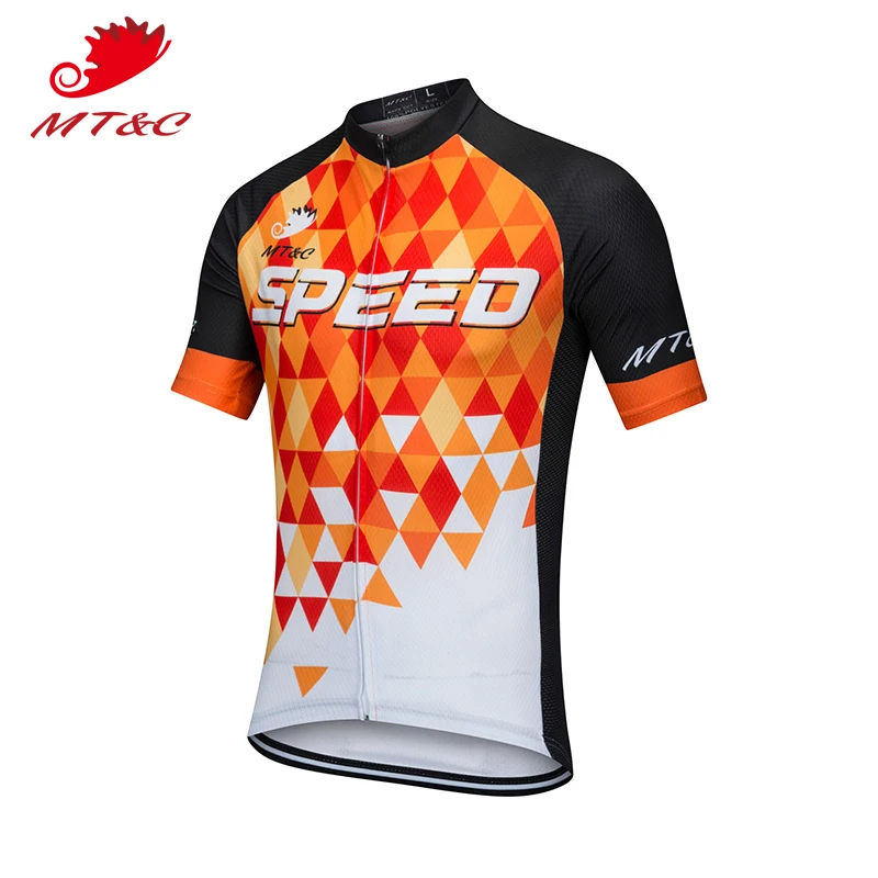 

MT&C Cycling Jersey Fire Red Triangle Speed Sport Breathable Clothes Quick Dry Bicycle Spring Summer Sportswear Bike Clothes