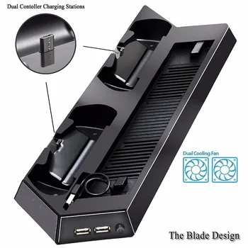 

New Multifunction Vertical Stand Cooling Fan Cooler With Dual Charging Station For PS4 Slim Accessories