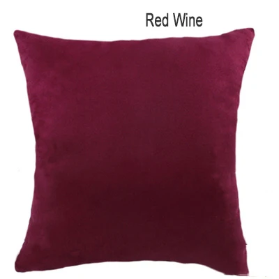 16 цветов, замшевая тканевая наволочка, Твердый чехол для подушки, диван-кровать в машине, домашний декоративный Розовый Фиолетовый 30x50 см, наволочка - Цвет: Wine Red