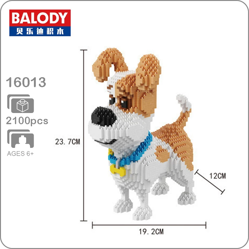 

Balody 16013 Jack Russell Terrier Pet Dog Animal 3D Model DIY Micro Diamond Mini Building Nano Blocks Bricks Assembly Toy no Box
