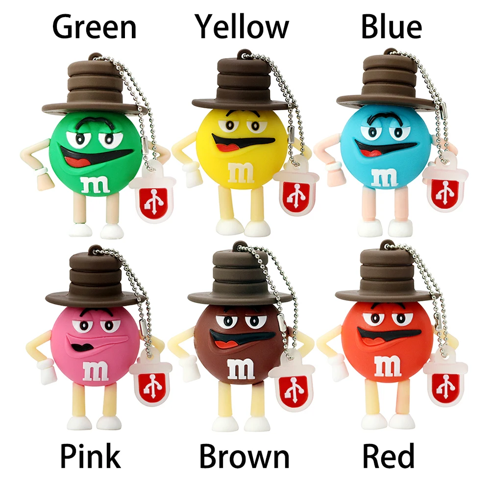 Супер милый USB 2,0 мультфильм шоколад M& M радужные бобы USB флеш-накопитель 4 ГБ 8 ГБ 16 ГБ 32 ГБ 64 ГБ Флешка флеш-карта памяти подарки