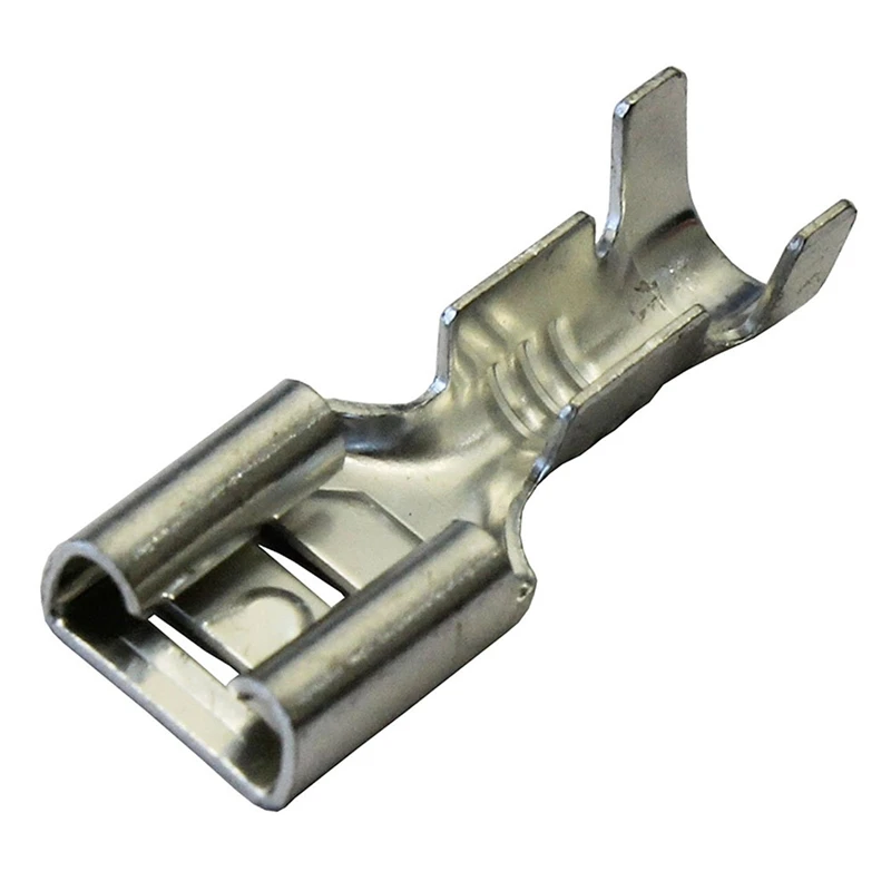 

100 x 6.3mm Uninsulated Female Spade Push On Crimp Terminal Non Insulated 2.5mm