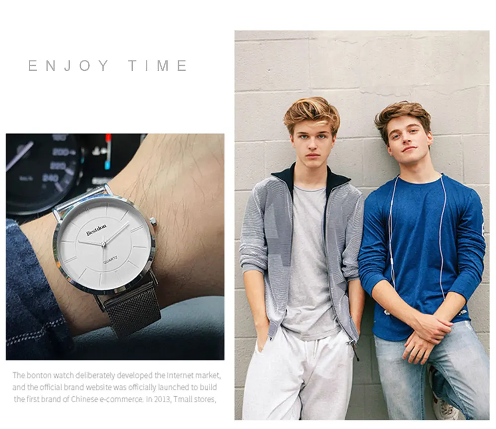 Bestdon 6,2 мм тонкие часы Мужские Простые Кварцевые водонепроницаемые наручные часы минималистичный ремешок из нержавеющей стали роскошный бренд подарок для мужчин горячая распродажа