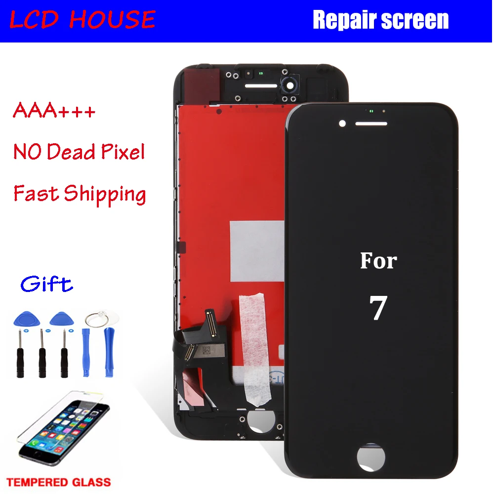 

100% Tested AAA Quality LCD Display Screen For iPhone 7 7 Plus LCD Assembly Touch Screen With Digitizer No Dead Pixel Free Ship