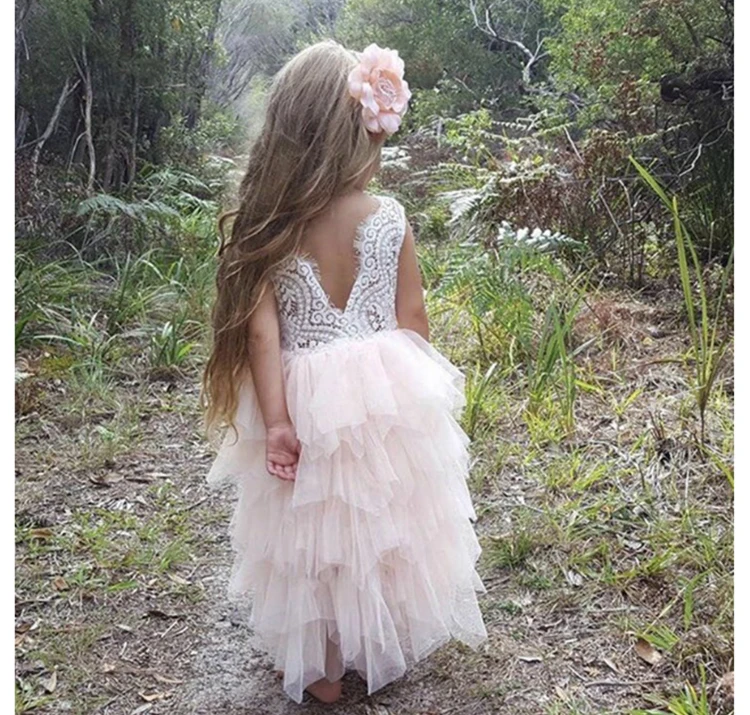 Vestido de Moda a Céu Roupas para Crianças Rendas de Manga Vestido de Princesa Meninas Aberto Quinzena Comprida Menina Branco 9 Cheap Vestidos