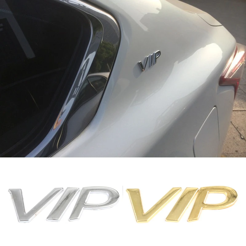Car Styling 3D Metal VIP Emblem Door Window Stickers For BMW Audi VW