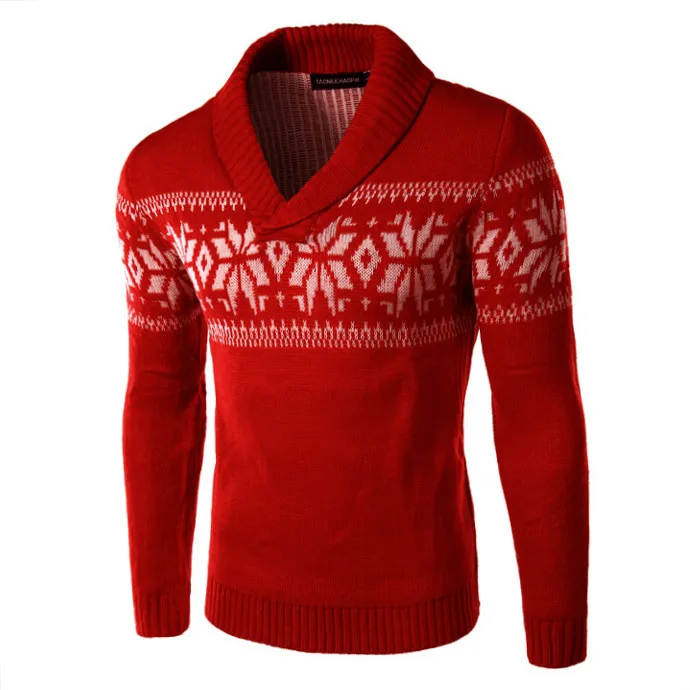 

Free shipping men European and American Christmas Snowflake Casual Pullover Men Autumn Sweater 1803