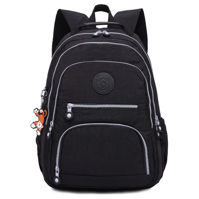 Новые школьные сумки для студентов, рюкзак для мальчиков и девочек, большая вместительность, детская школьная сумка, дорожная сумка, детские сумки, водонепроницаемый рюкзак для ноутбука - Цвет: Черный