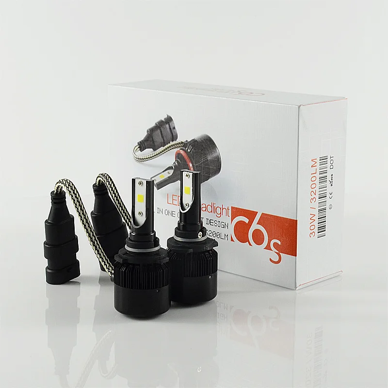

Pair LED Car Headlight H4 H1 H7 H8/H9/H11 9005/HB3 9006/HB4 Fog Bulb Lamp Automobile COB External Light Super Bright #C6S