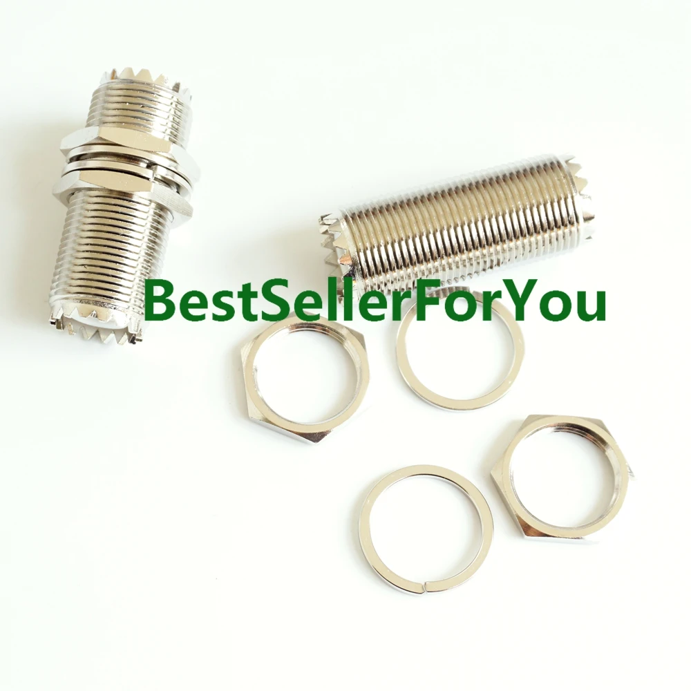 BOOBRIE Conector De Anteparo UHF RF UHF Adaptador Coaxial UHF Fêmea Para UHF Fêmea Conector Fêmea SO239 Para SO239 Conector De Anteparo De Baixa Perda Fêmea Para Fêmea Adaptador Coaxial 4,5 Cm