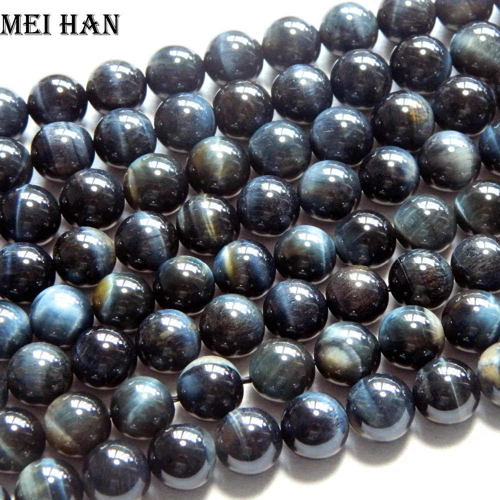 

Meihan Wholesale 12mm (approx 32beads/set) natural Hawk's eye smooth round loose beads stone for jewelry making diy design