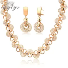 Mytys rose gold GP del acoplamiento neto Camarones forma neta círculos circón collar y pendientes establecidas para las mujeres BNIB N356