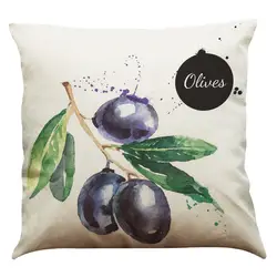 Простые современные высококачественные арбуз оливки виноград свежие фрукты Стиль красочные, яркие печатных белье Площади Бросить