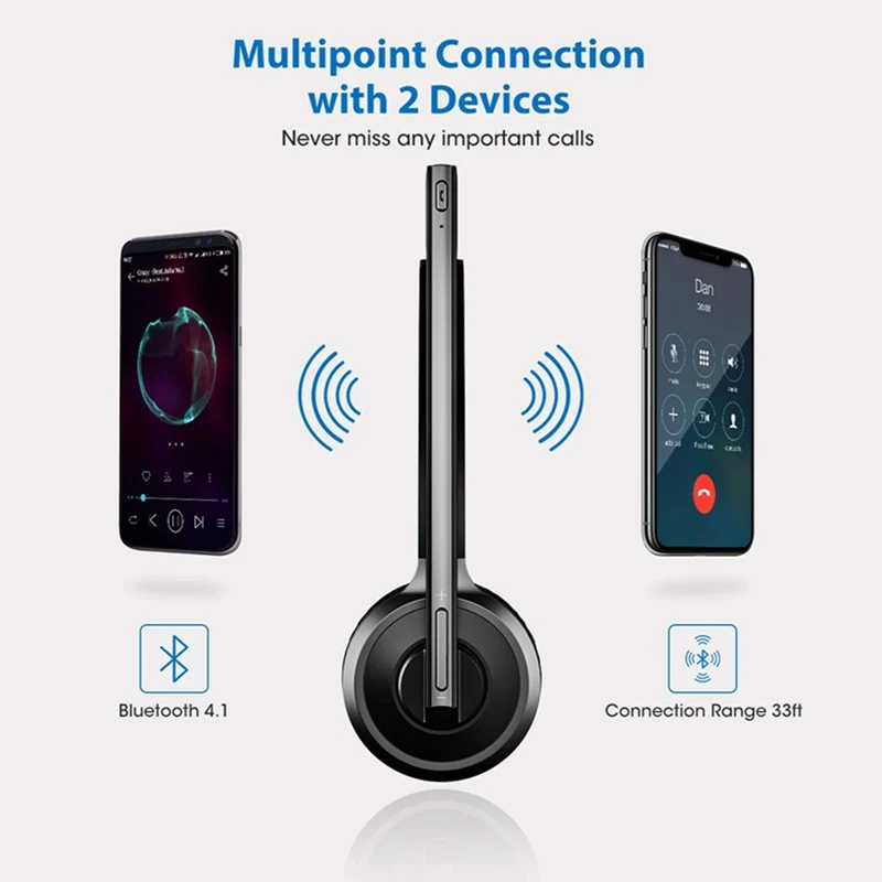 Бизнес Mpow M5 Pro беспроводные наушники Bluetooth Накладные наушники с шумоподавлением с микрофоном и чехол для зарядки