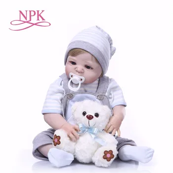 

55cm Full Silicone Vinyl Reborn Dolls Realistic reborn toys Toddler Doll bathe boy bonecas Christmas Collection doll for sale