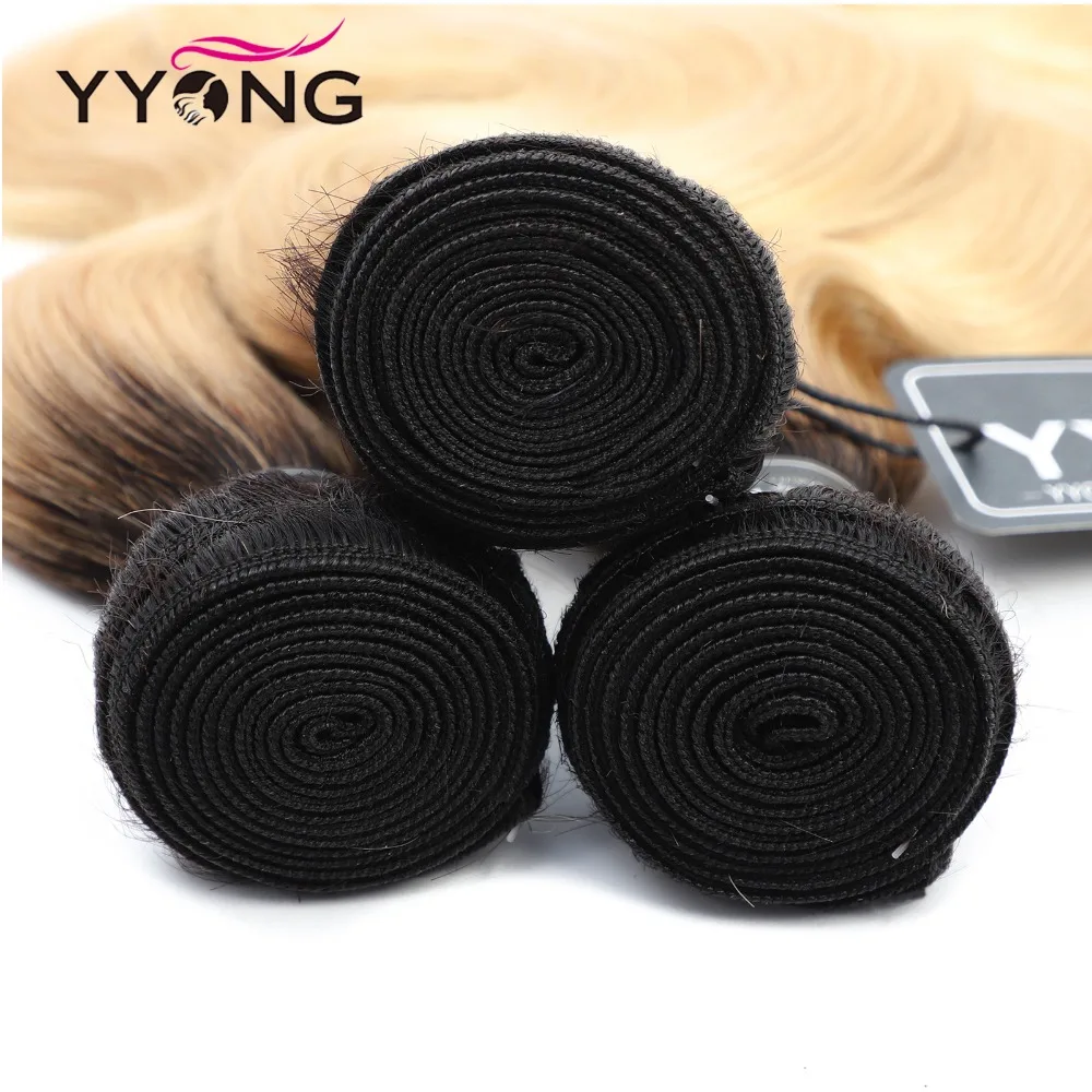  Yyong Brazilian Body Wave 1b/613 Bundles With Frontal 100 Human Hair Blonde Bundles With Closure Re