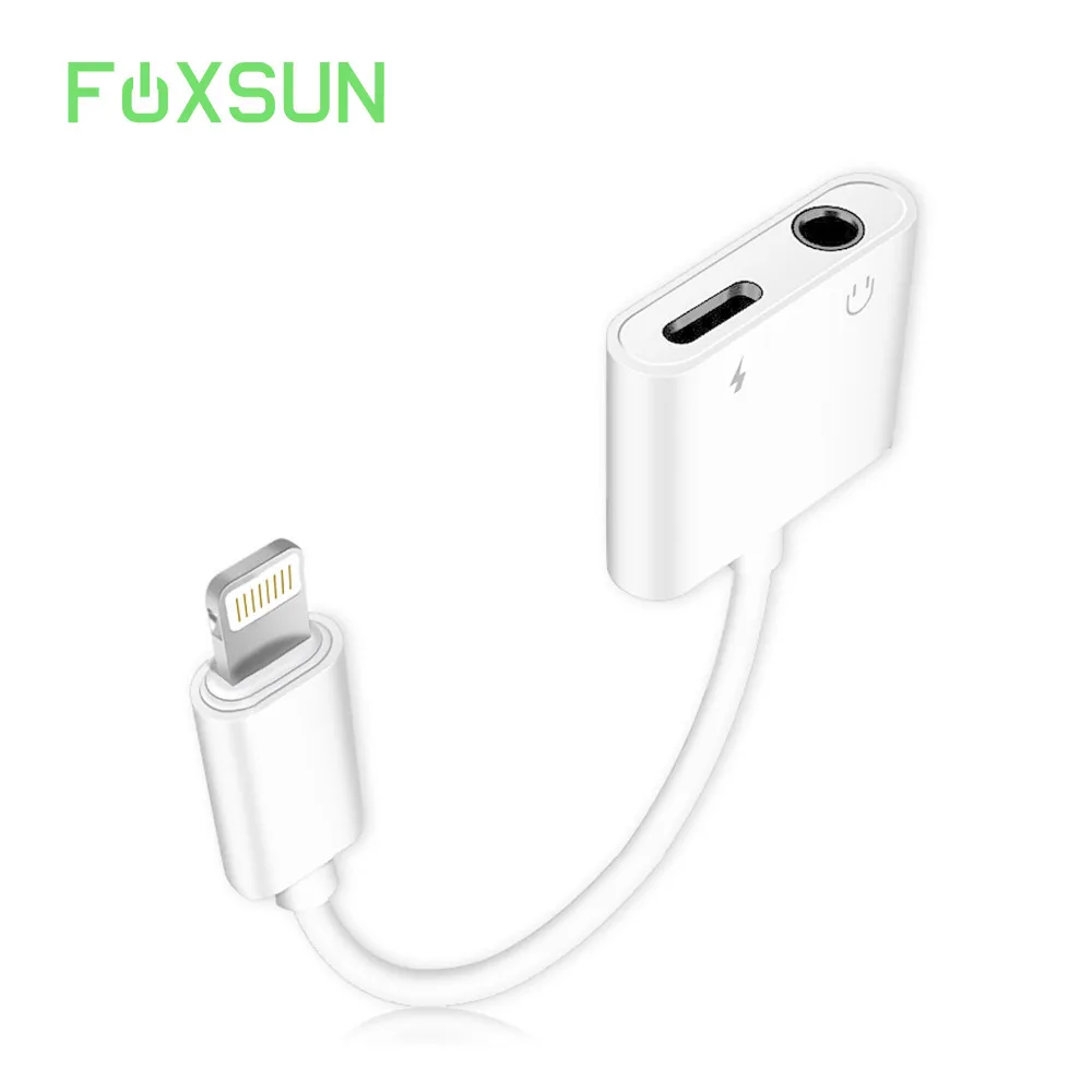 2 in 1 For Lightning to 3 5mm Headphone Jack Adapter Charging Music for iPhone X iPhone 8 8 Plus iPhone7 7 Plus 6S 6 iPod iPad