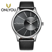 ONLYOU Simple Fashion Man Watch For Women Waterproof Quartz-watch Black/coffee Leather Watchband Aurora Style Pocket Watch