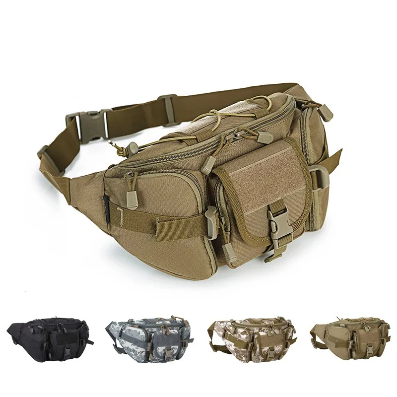 

Outdoor Tactical Camouflage Sports Bags For Men Women Casual Mountaineering Multi-function Bags Fishing Mobile Phone Kettle Bags