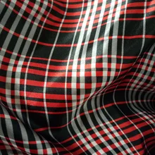 Атласная ткань с принтом в клетку, Мягкая Этническая сатиновая ткань для шарфа, шелковистая печатная швейная лента