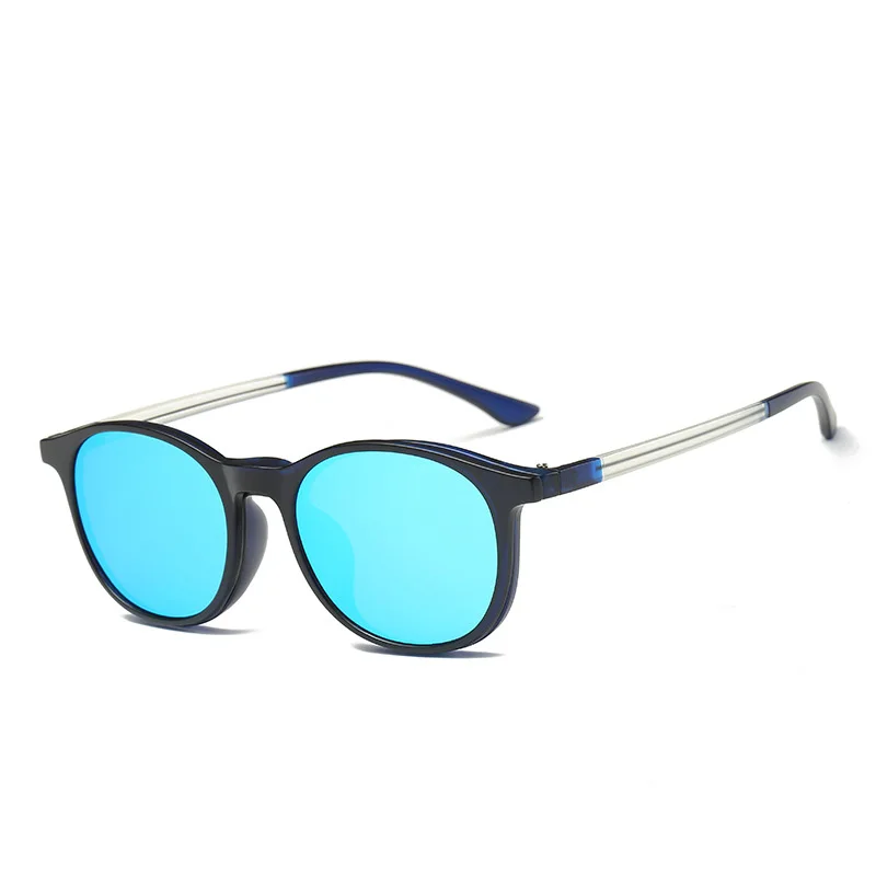 Модные оптические очки, оправа для мужчин и женщин, на магнитах, поляризованные солнцезащитные очки TR90, очки для близорукости, оправа для очков Q010 - Цвет оправы: Небесно-голубой