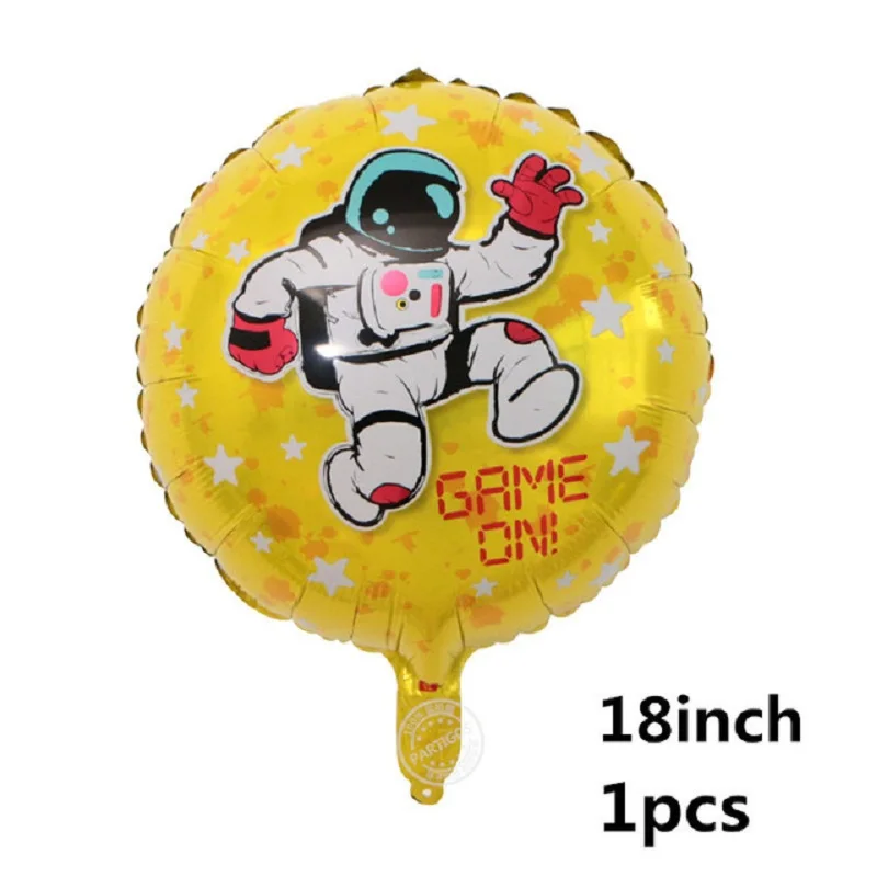 Космические вечерние космонавты и ракеты корабль фольгированные шары Галактика/Солнечная система тема вечерние для мальчиков детские украшения на день рождения - Цвет: 1pc 18inch yellow