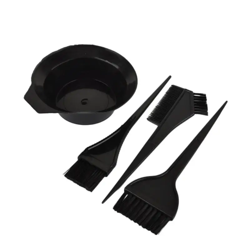 Набор профессиональных кистей для окрашивания волос 4 в 1 черная микшерная чаша и