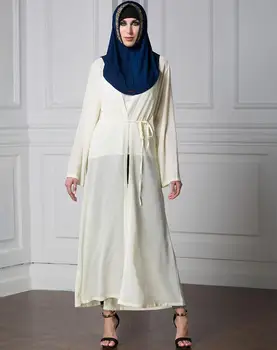 

2018 new Muslim women Long sleeve Dubai Dress maxi abaya jalabiya islamic clothing robe Moroccan chiffon dress a517