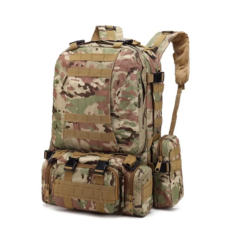 600D Оксфорд 55L военно-тактический рюкзак камуфляж, военный, армейский сумка стрельба из лука охота рюкзаки рыболова Открытый Кемпинг рюкзак - Цвет: CP