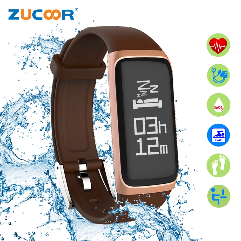 

ZUCOOR Smart Bracelet Blood Pressure Heart Rate Monitor CB02 Fitness Wristband Pulse Men Band Smartband Activity Tracker Pulsera