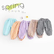 Лидер продаж, детские штаны модные клетчатые штаны весенние хлопковые брюки для новорожденных мальчиков и девочек леггинсы для мальчиков и девочек, одежда