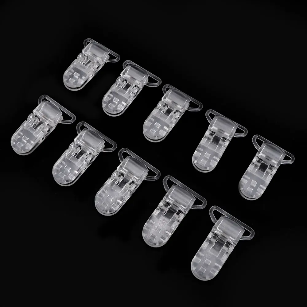 10pcs Transparent T Shape Pacifier Clips Baby Kids Clear Pacifier Dummy Soother Holder Pacifier