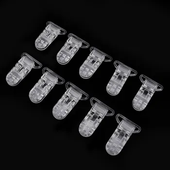 

10pcs Transparent T Shape Pacifier Clips Baby Kids Clear Pacifier Dummy Soother Holder Pacifier Chain Clips