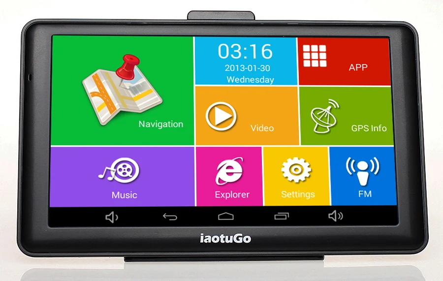 gps system for car iaotuGo 7" Android Car GPS Navigation+LED Night Vison Rear Camera,Android 4.4 Capacitive GPS Navigator 512M 8G Bluetooth AVIN car navigation